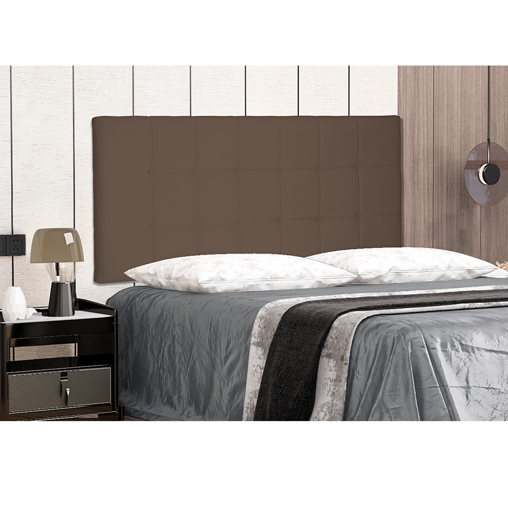 Cabeceira Painel Verona Para Cama Box King 195 cm Suede Caramelo - D'Rossi