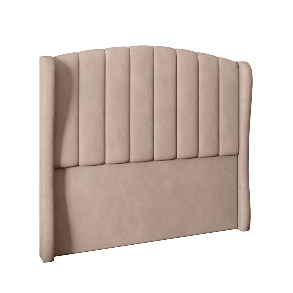 Cabeceira Para Cama Box Casal 140 cm Angel Veludo Bege I02 - D'Rossi