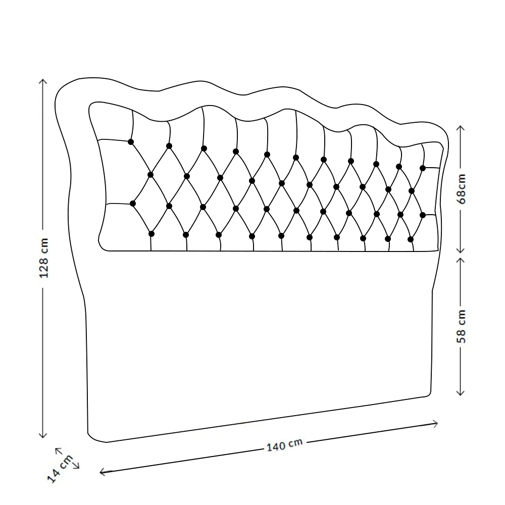 Cabeceira Para Cama Box Casal 140 cm Eliza Linho Bege I02 - D'Rossi