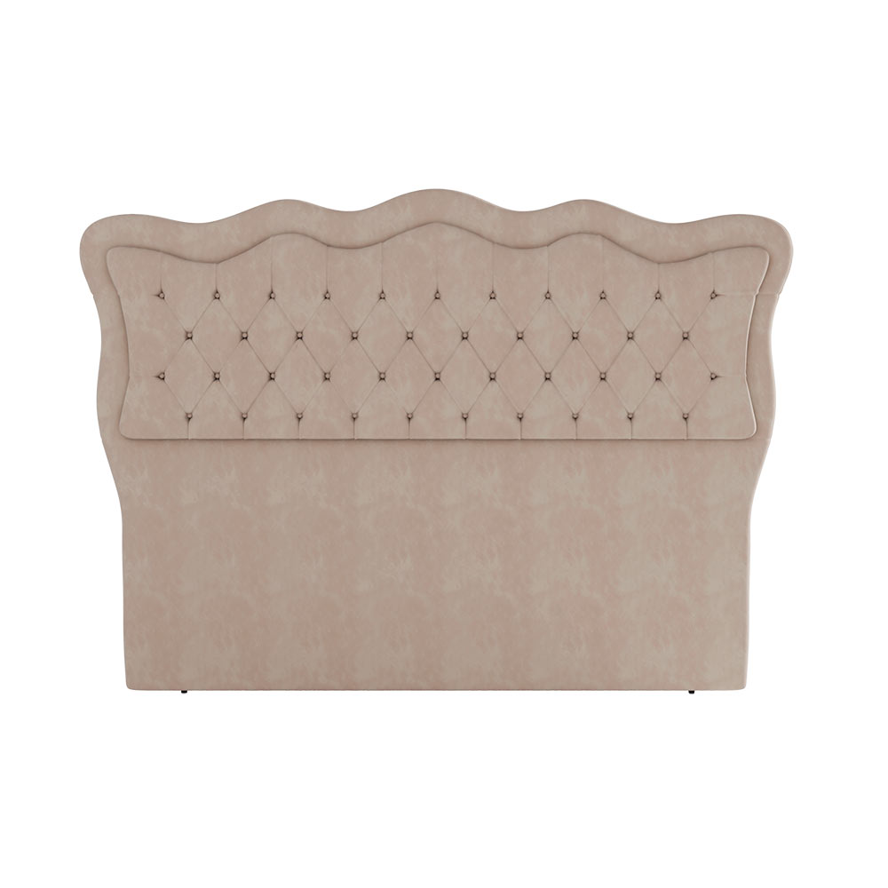 Cabeceira Para Cama Box Casal 140 cm Eliza Veludo Bege I02 - D'Rossi
