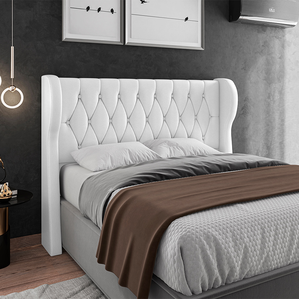 Cabeceira Para Cama Box Queen 160 cm Beatriz Corino Branco I02 - D'Rossi