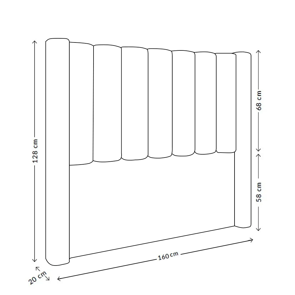 Cabeceira Para Cama Box Queen 160 cm Rania Linho Cinza I02 - D'Rossi