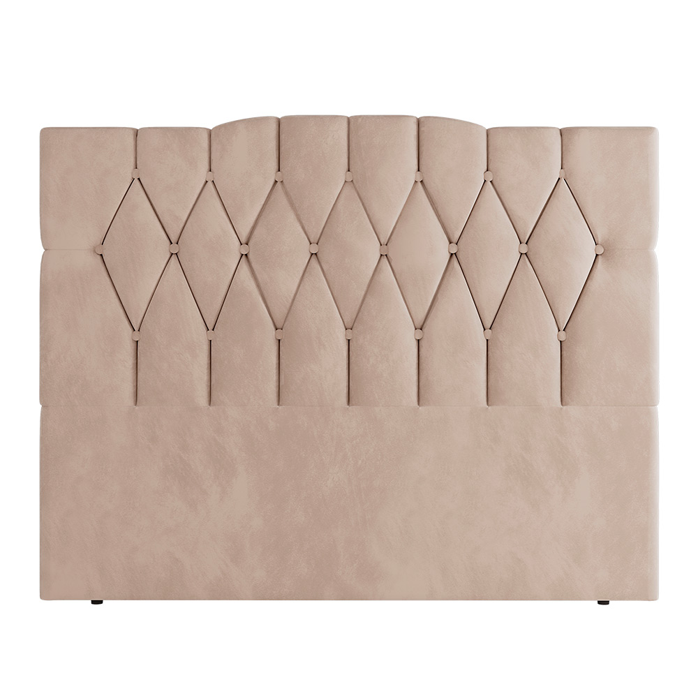 Cabeceira Para Cama Box Solteiro 90 cm Amanda Veludo Bege I02 - D'Rossi
