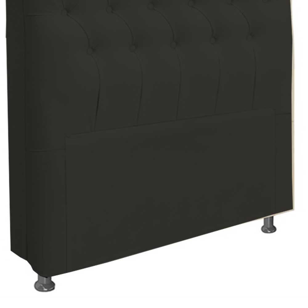 Cabeceira Paris Cama Box Solteiro 100 cm Corino Preto D'Rossi