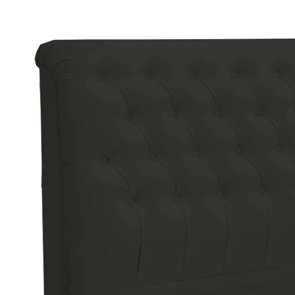 Cabeceira Paris Cama Box Solteiro 90 cm Corino Preto D'Rossi