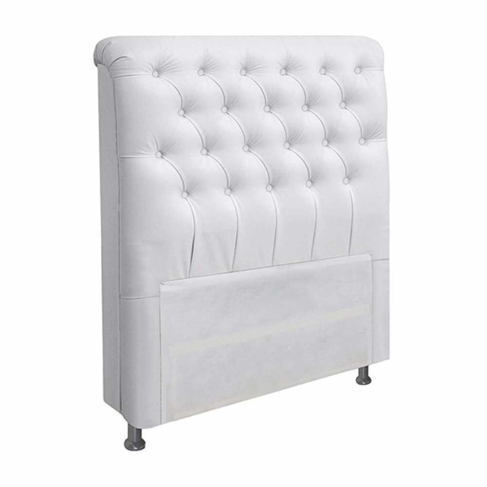 Cabeceira Paris para Cama Box Solteiro 90 Cm Corino Branco - D'Rossi