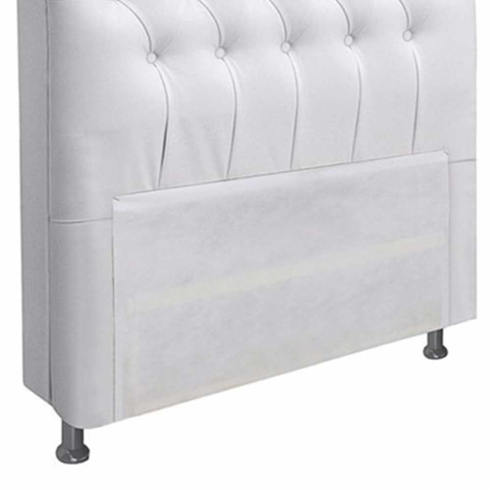Cabeceira Paris para Cama Box Solteiro 90 Cm Corino Branco - D'Rossi