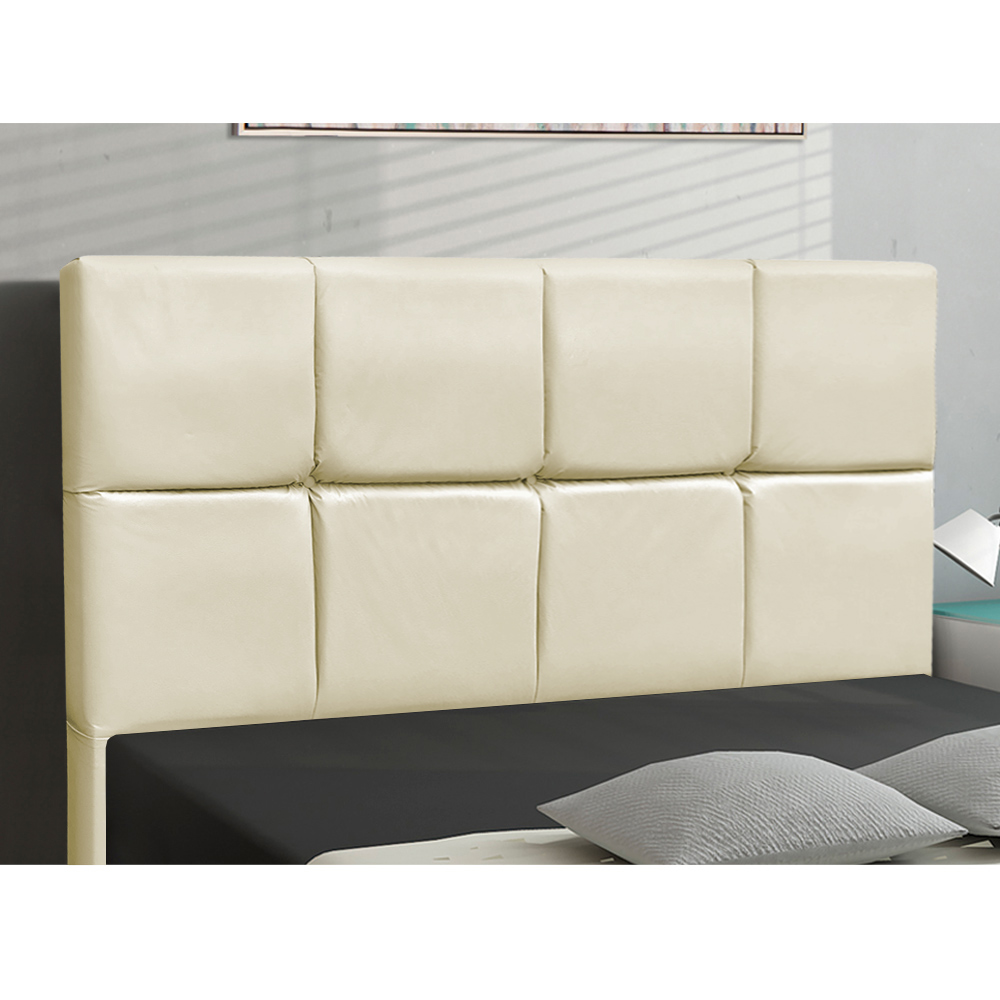 Cabeceira Roma para Cama Box Casal 140 cm Corino Bege - D'Rossi