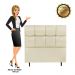 Cabeceira Roma para Cama Box Casal 140 cm Corino Bege - D'Rossi