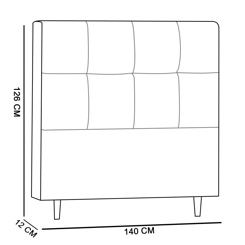 Cabeceira Roma para Cama Box Casal 140 cm Corino Bege - D'Rossi