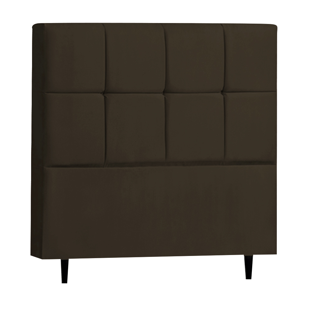 Cabeceira Roma para Cama Box Casal 140 cm Suede Marrom - D'Rossi