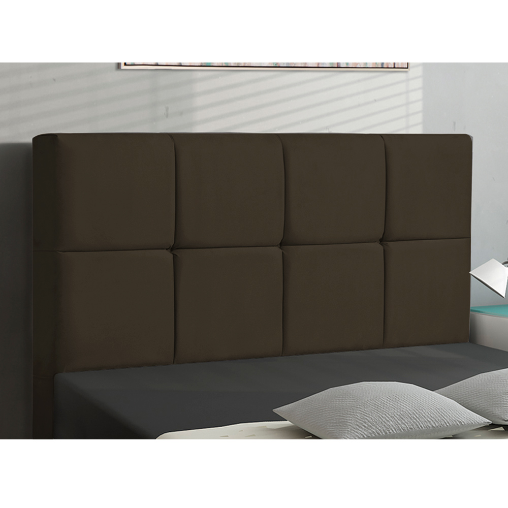 Cabeceira Roma para Cama Box Casal 140 cm Suede Marrom - D'Rossi