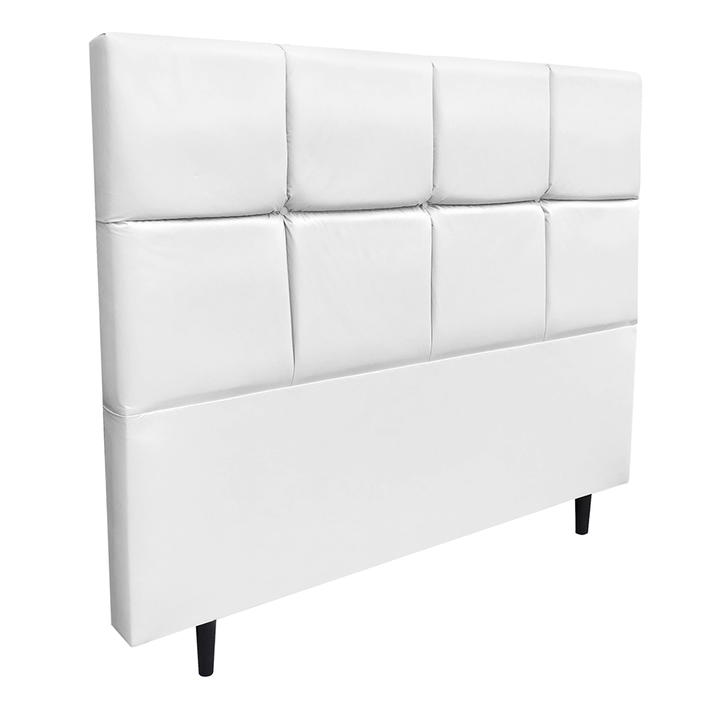Cabeceira Roma para Cama Box Queen 160 cm Corino Branco - D'Rossi