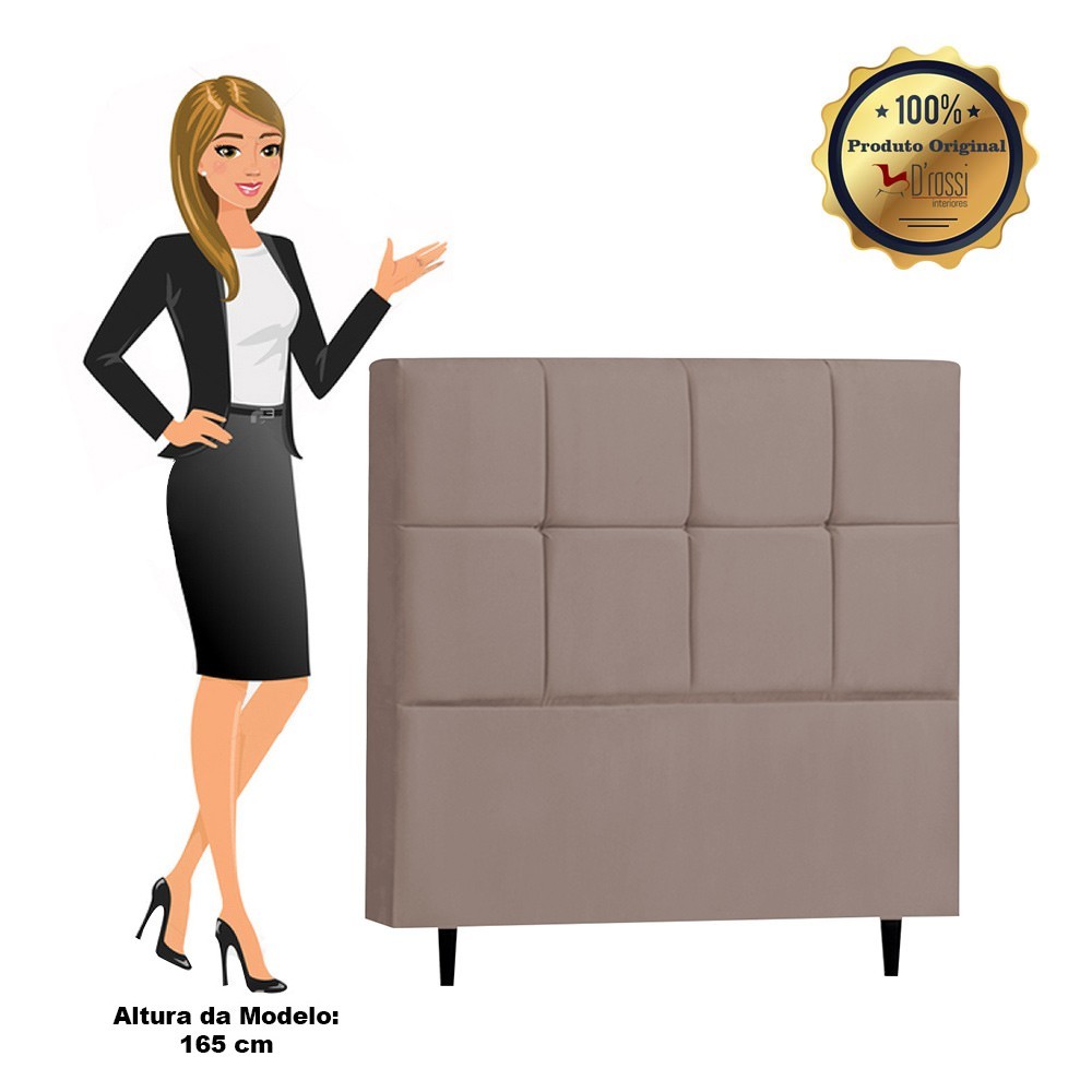 Cabeceira Roma para Cama Box Queen 160 cm Suede - D'Rossi