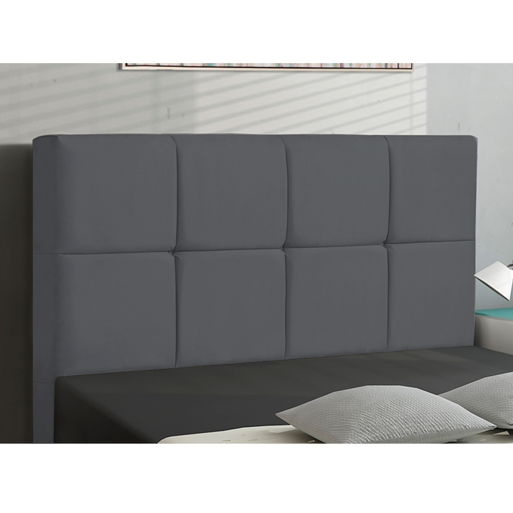 Cabeceira Roma para Cama Box Queen 160 cm Suede Cinza - D'Rossi