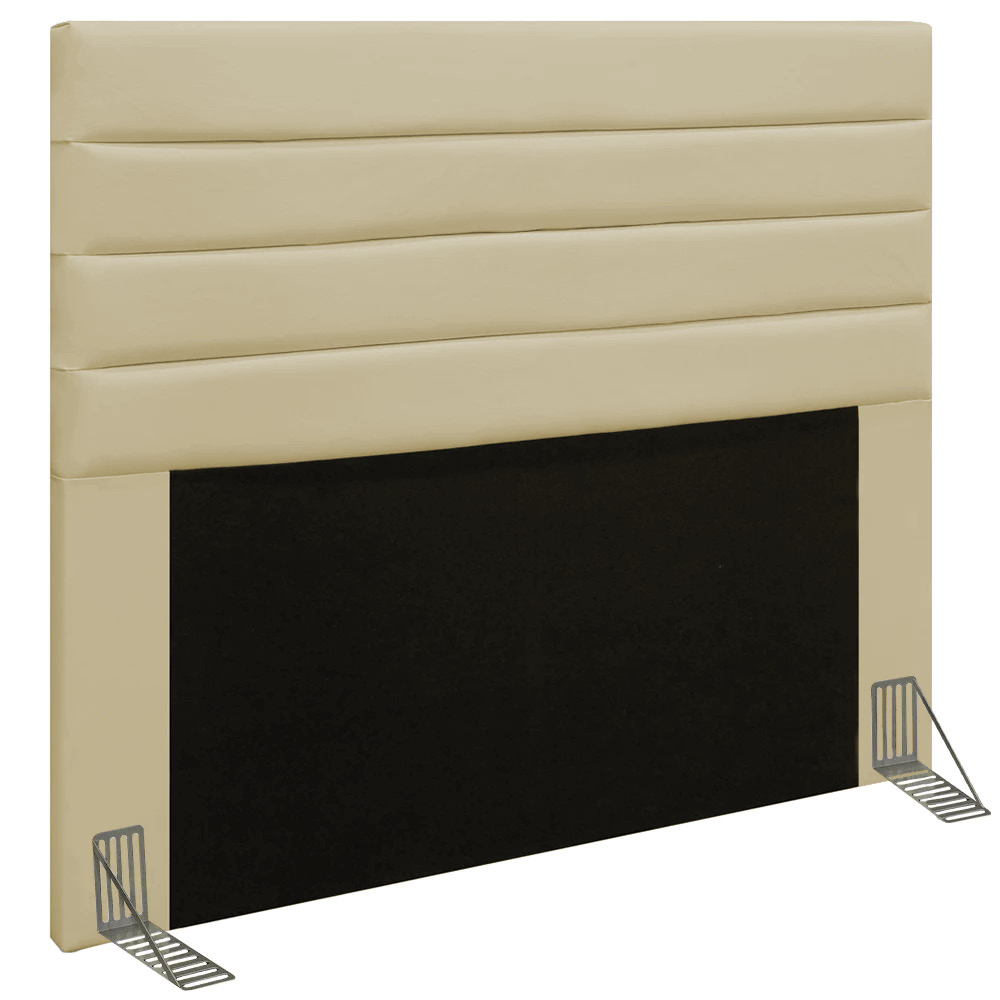 Cabeceira Rubi Para Cama Box Casal 140 cm Corino Bege - D'Rossi