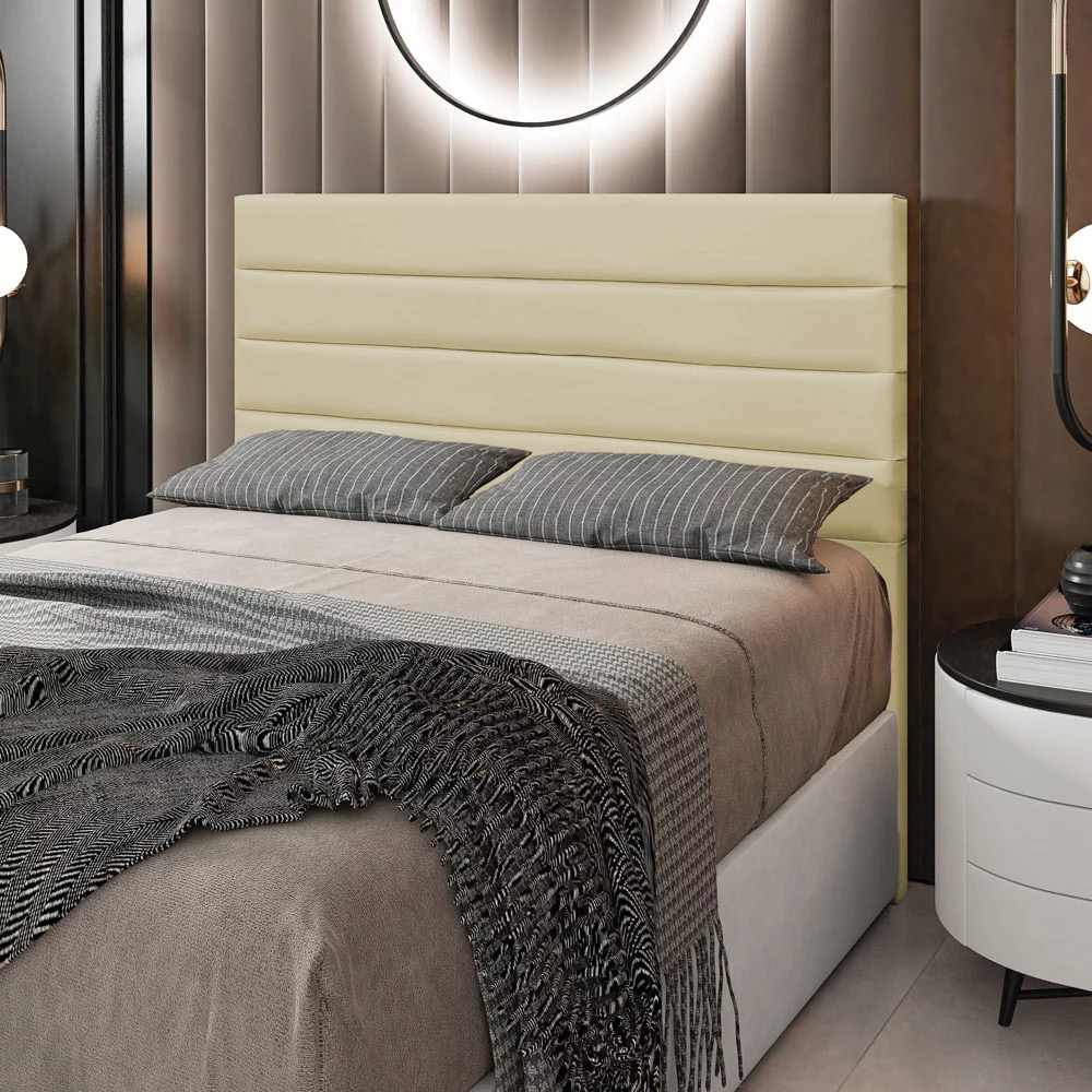 Cabeceira Rubi Para Cama Box Casal 140 cm Corino Bege - D'Rossi