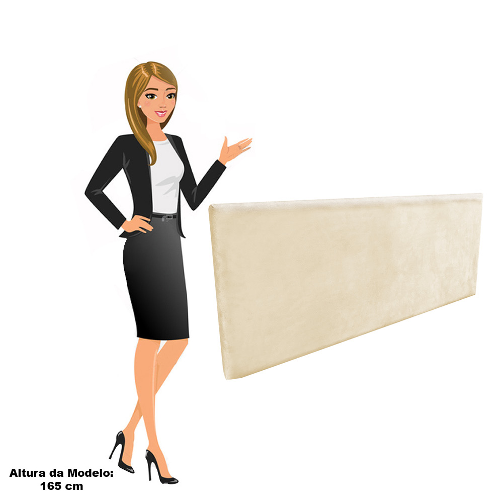 Cabeceira Solteiro Cama Box 90cm Painel Clean Suede M11 - D'Rossi