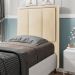 Cabeceira Solteiro Cama Box 90cm Painel Sleep Suede Bege M11 - D'Rossi