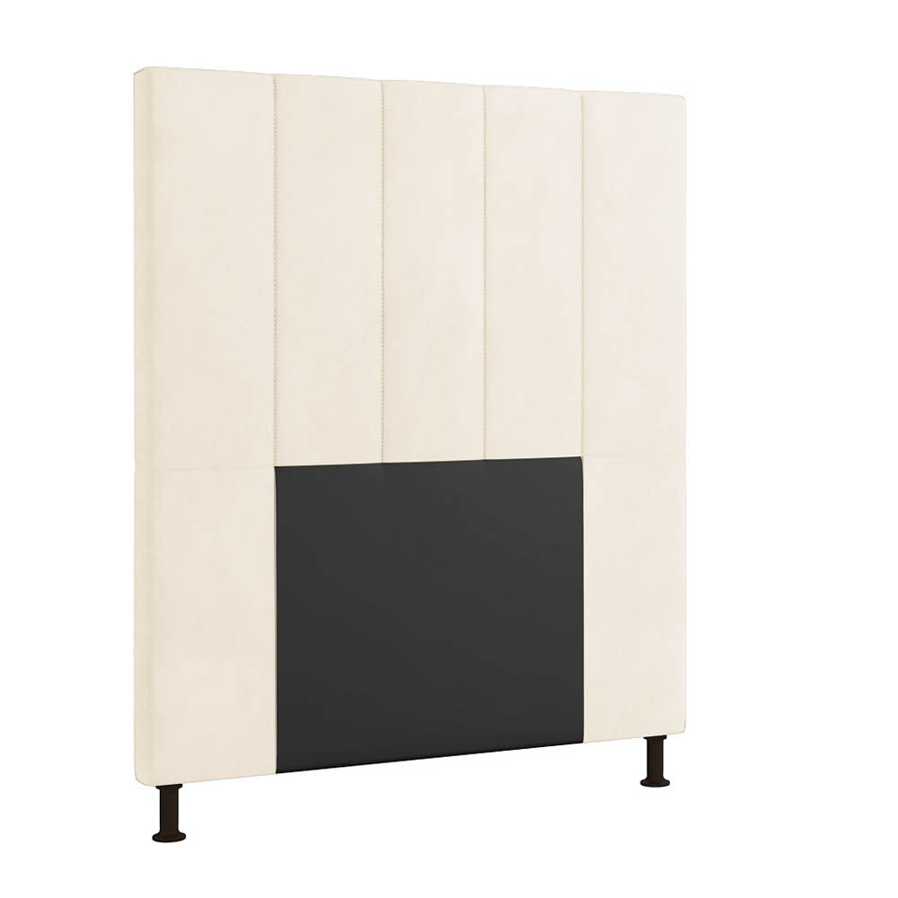 Cabeceira Solteiro Cama Box 90cm para Quarto Malibu Suede Bege M11 - D'Rossi