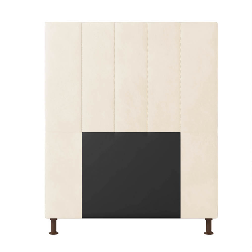 Cabeceira Solteiro Cama Box 90cm para Quarto Malibu Suede Bege M11 - D'Rossi