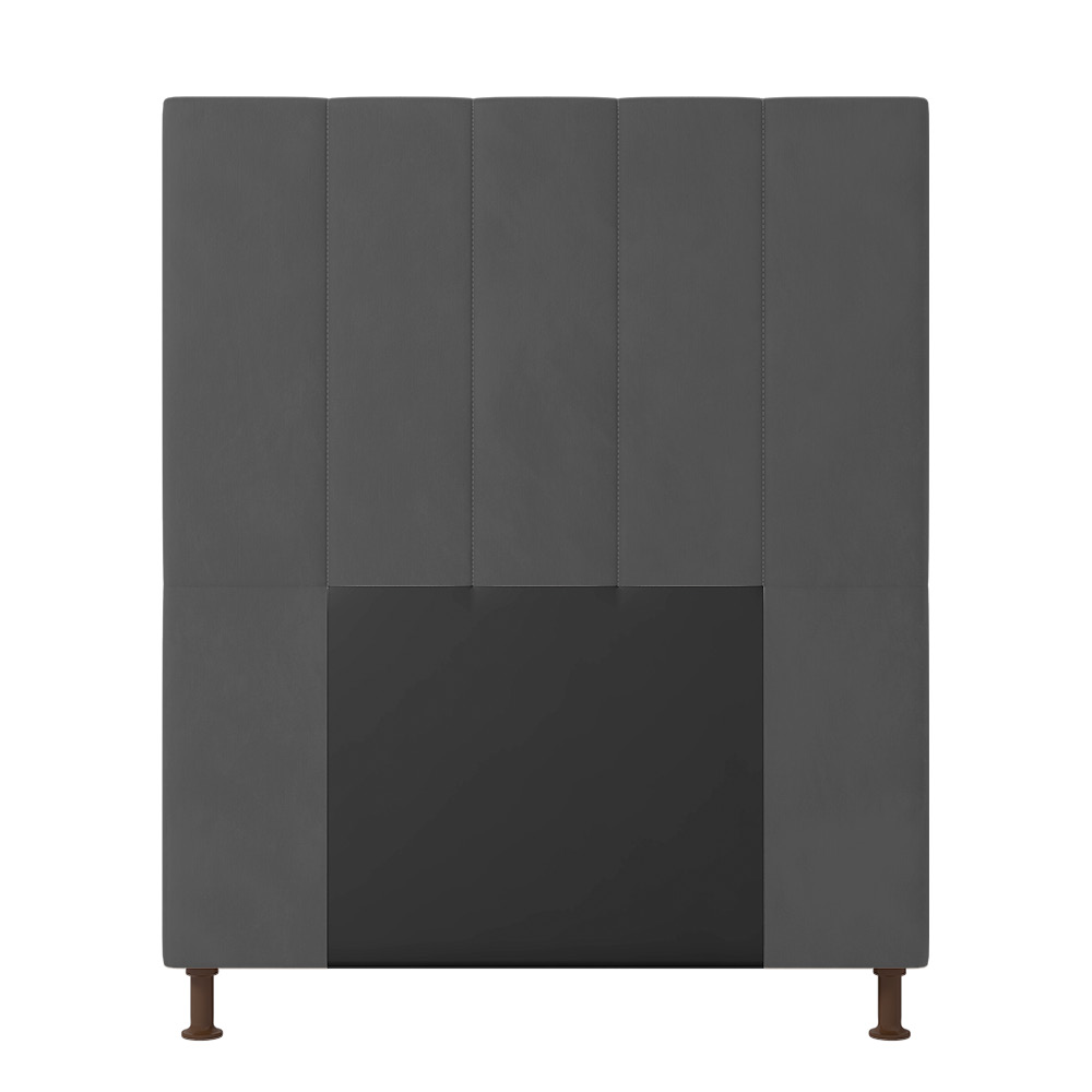Cabeceira Solteiro Cama Box 90cm para Quarto Malibu Suede Grafite M11 - D'Rossi