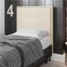 Cabeceira Solteiro Cama Box 90cm para Quarto Onix Suede Bege M11 - D'Rossi