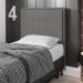 Cabeceira Solteiro Cama Box 90cm para Quarto Onix Suede Grafite M11 - D'Rossi