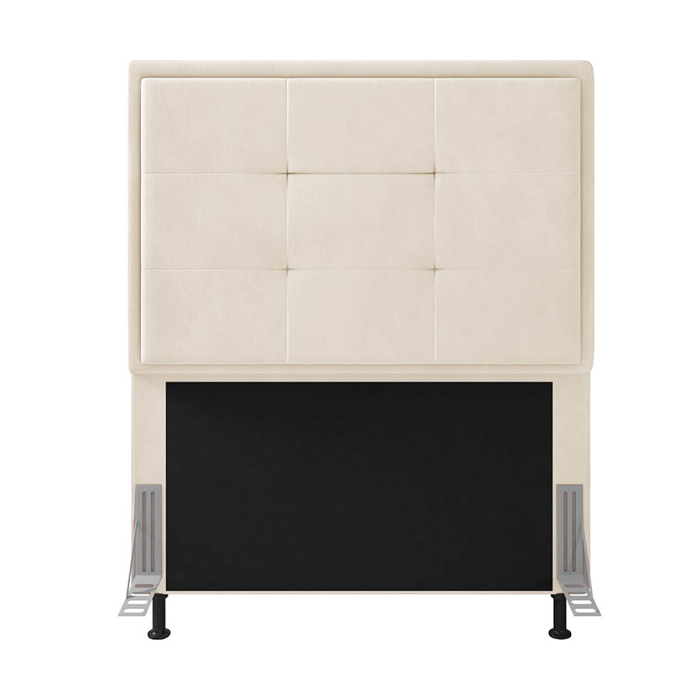 Cabeceira Solteiro Cama Box 90cm para Quarto Onix Suede M11 - D'Rossi