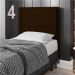 Cabeceira Solteiro Cama Box 90cm para Quarto Onix Suede Marrom M11 - D'Rossi