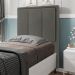 Cabeceira Solteiro Cama Box 90cm para Quarto Opala Suede Grafite M11 - D'Rossi