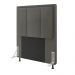 Cabeceira Solteiro Cama Box 90cm para Quarto Opala Suede Grafite M11 - D'Rossi