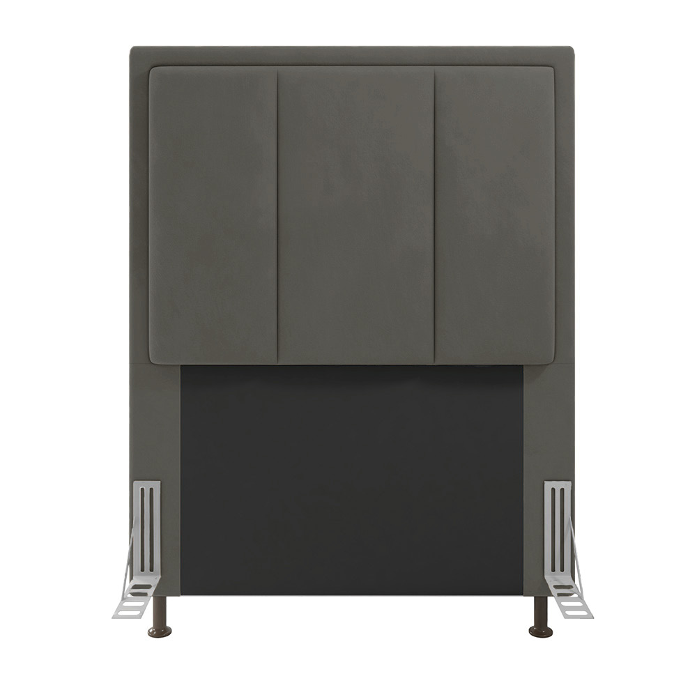 Cabeceira Solteiro Cama Box 90cm para Quarto Opala Suede Grafite M11 - D'Rossi