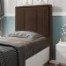 Cabeceira Solteiro Cama Box 90cm para Quarto Opala Suede Marrom M11 - D'Rossi