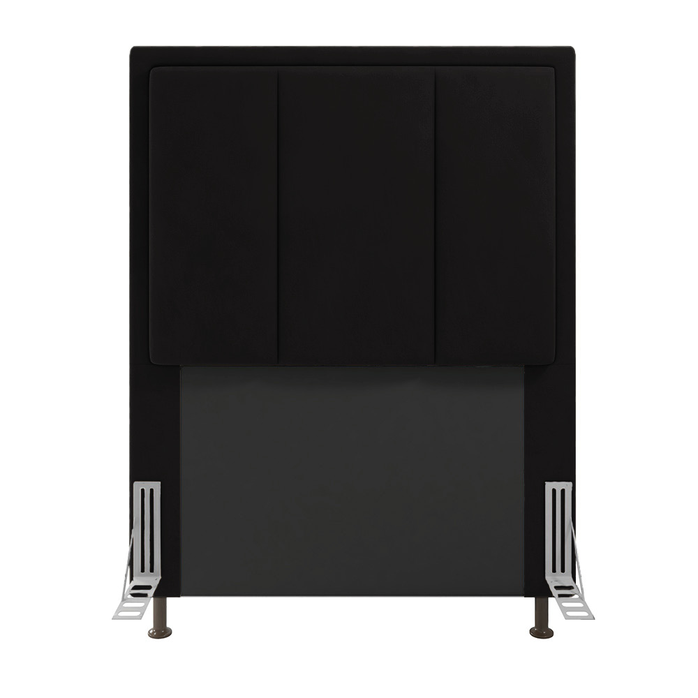 Cabeceira Solteiro Cama Box 90cm para Quarto Opala Suede Preto M11 - D'Rossi