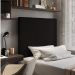Cabeceira Solteiro Cama Box 90cm para Quarto Stambul Suede Preto M11 - D'Rossi