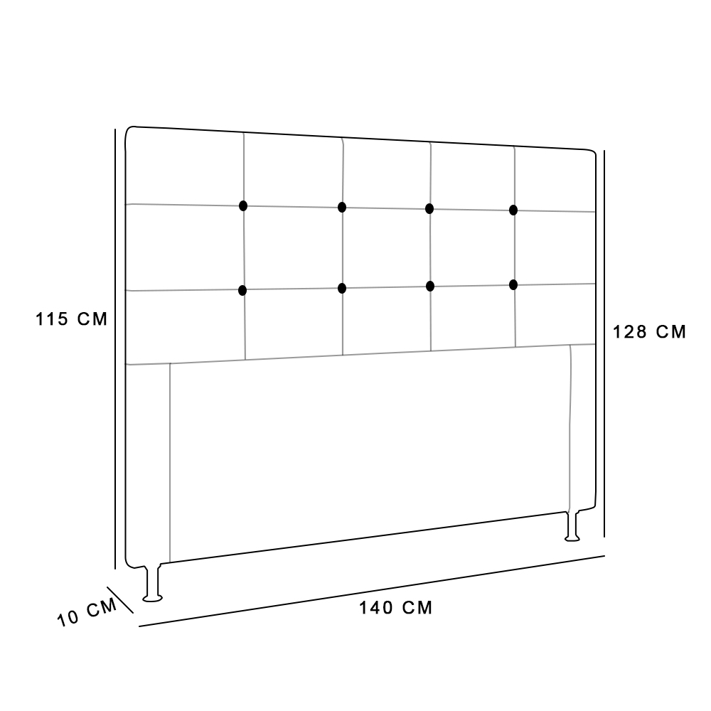 Cabeceira Stambul Para Cama Box Casal 140 cm Corino Branco - D'Rossi