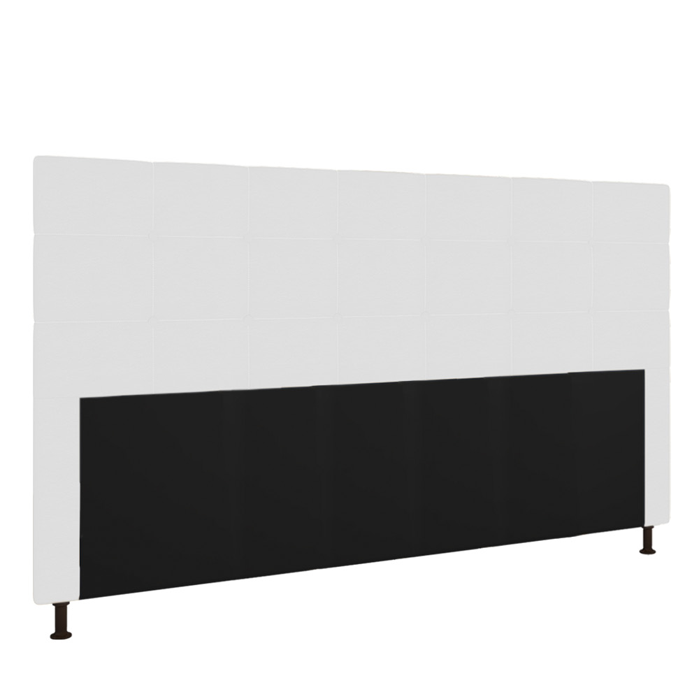Cabeceira Stambul Para Cama Box King 195 cm Corino Branco - D'Rossi
