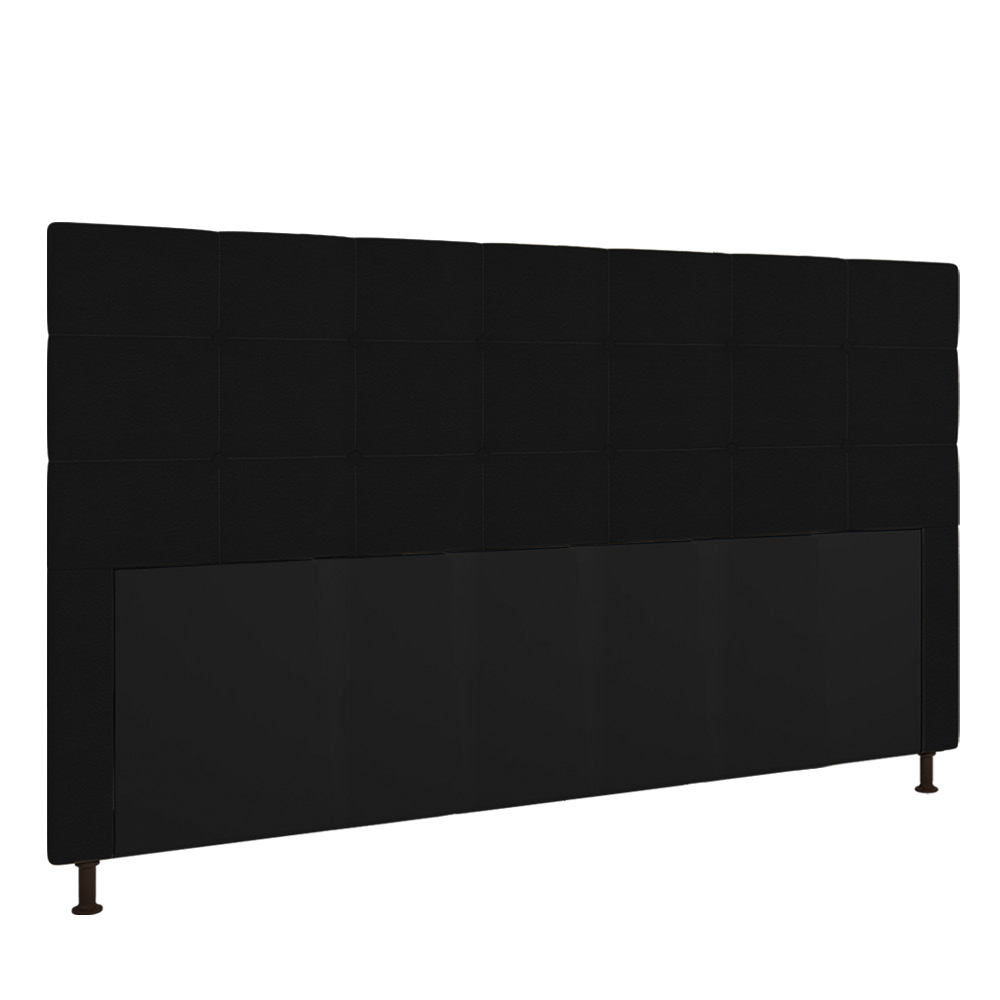 Cabeceira Stambul Para Cama Box King 195 cm Corino Preto - D'Rossi