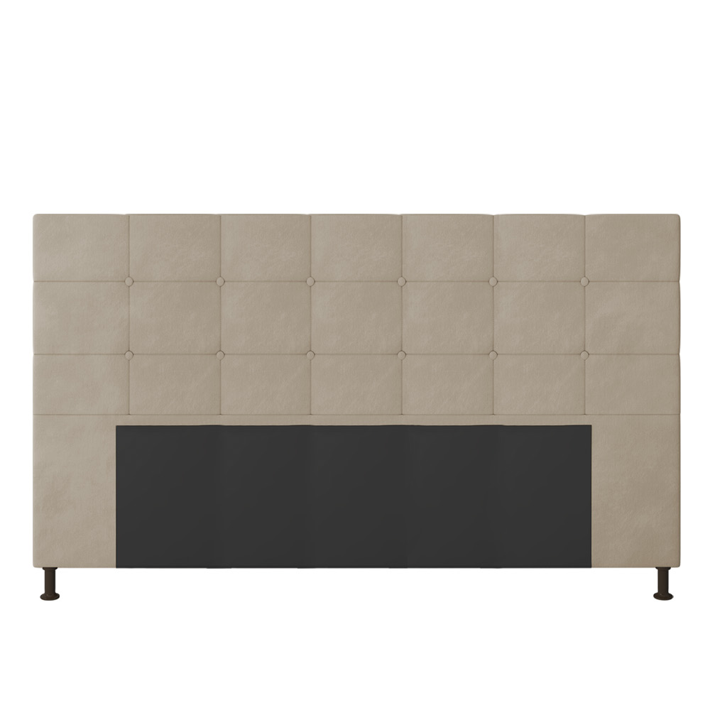 Cabeceira Stambul Para Cama Box King 195 cm Suede Bege - D'Rossi