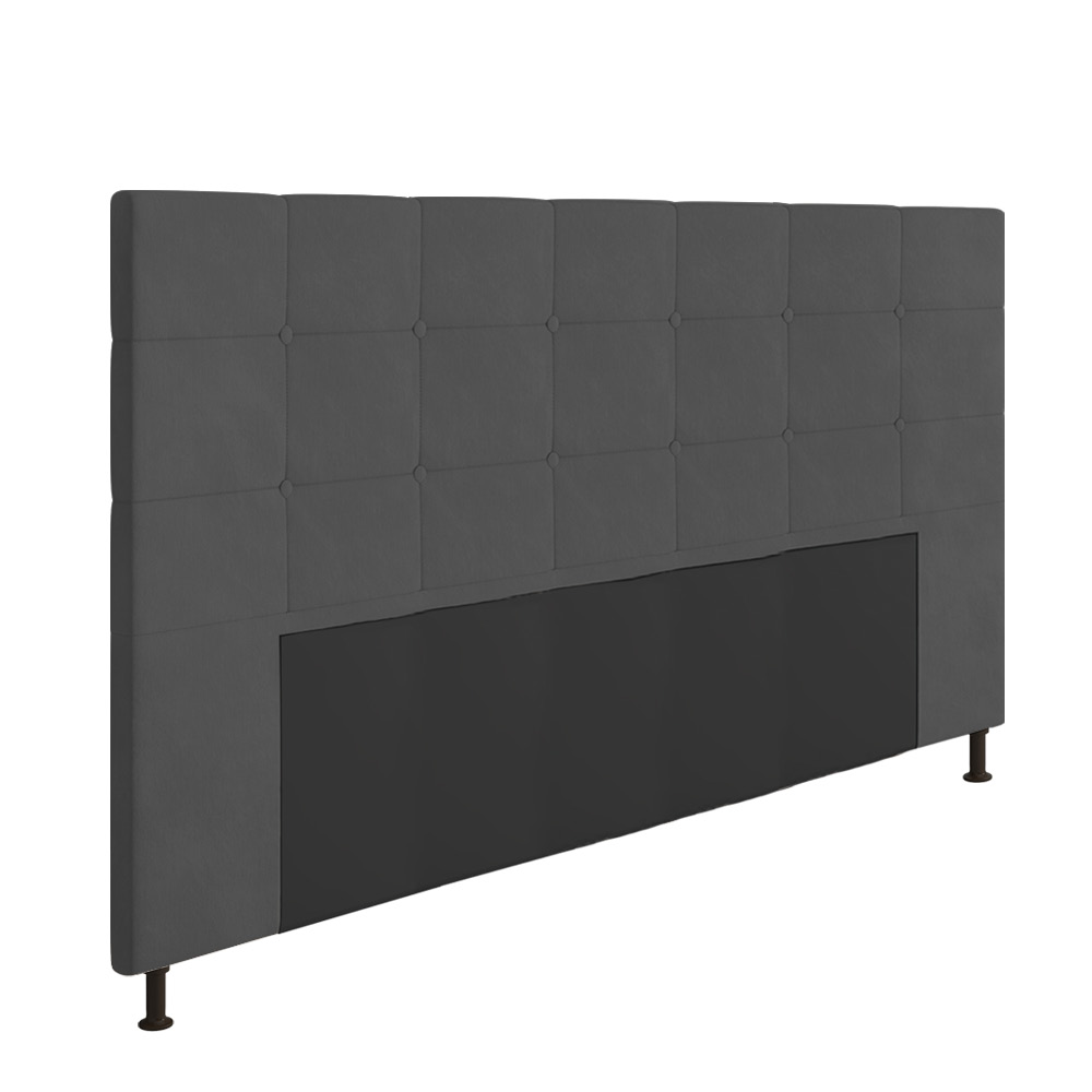 Cabeceira Stambul Para Cama Box King 195 cm Suede Grafite - D'Rossi