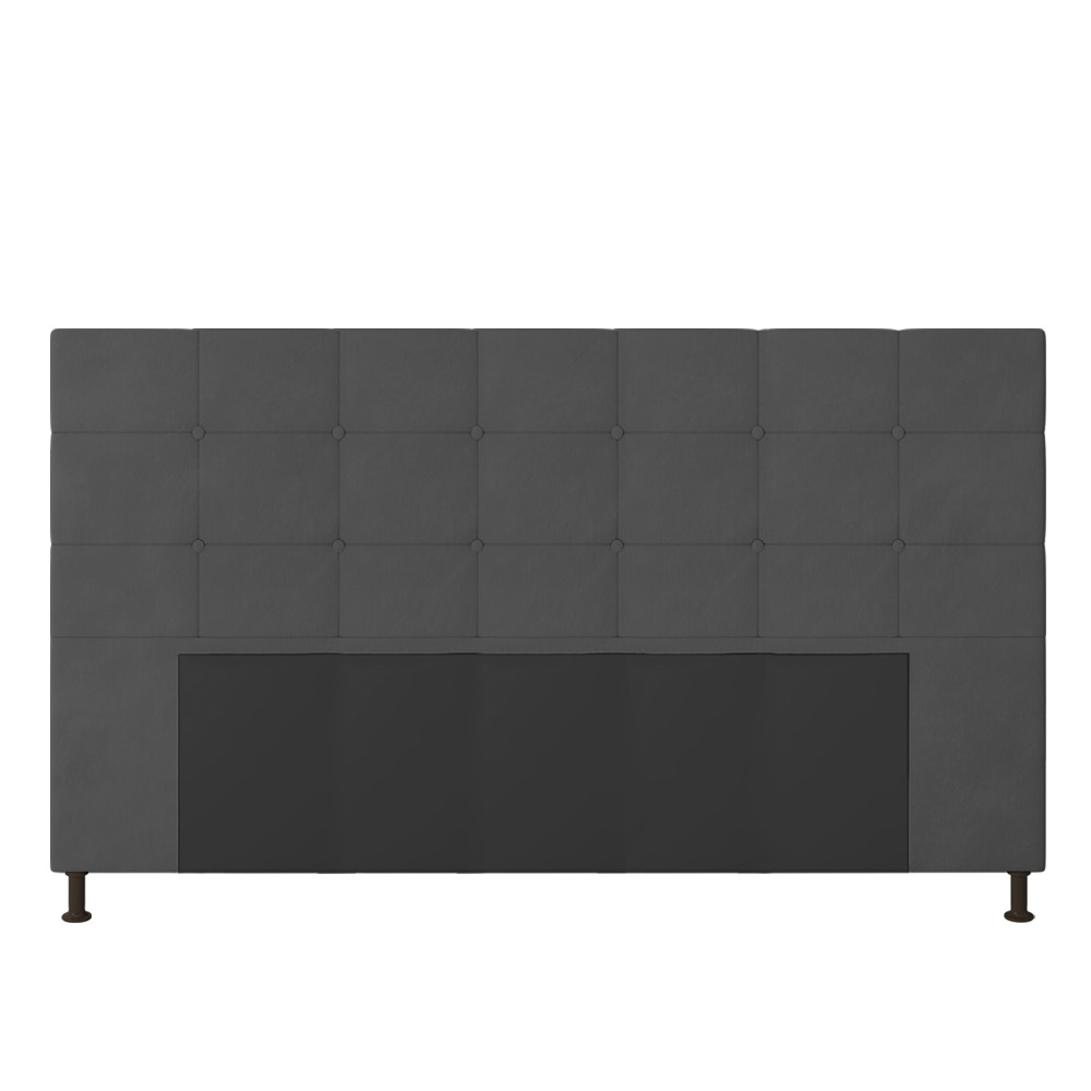 Cabeceira Stambul Para Cama Box King 195 cm Suede Grafite - D'Rossi