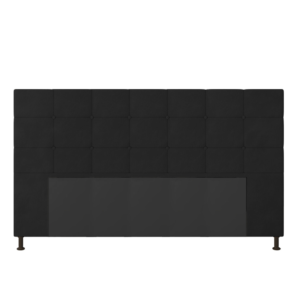 Cabeceira Stambul Para Cama Box King 195 cm Suede Preto - D'Rossi