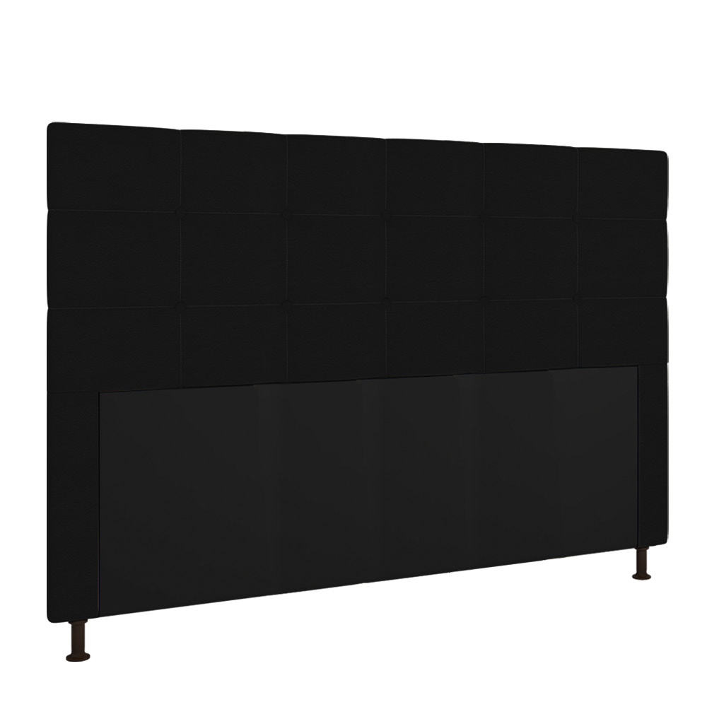 Cabeceira Stambul Para Cama Box Queen 160 cm Corino Preto - D'Rossi