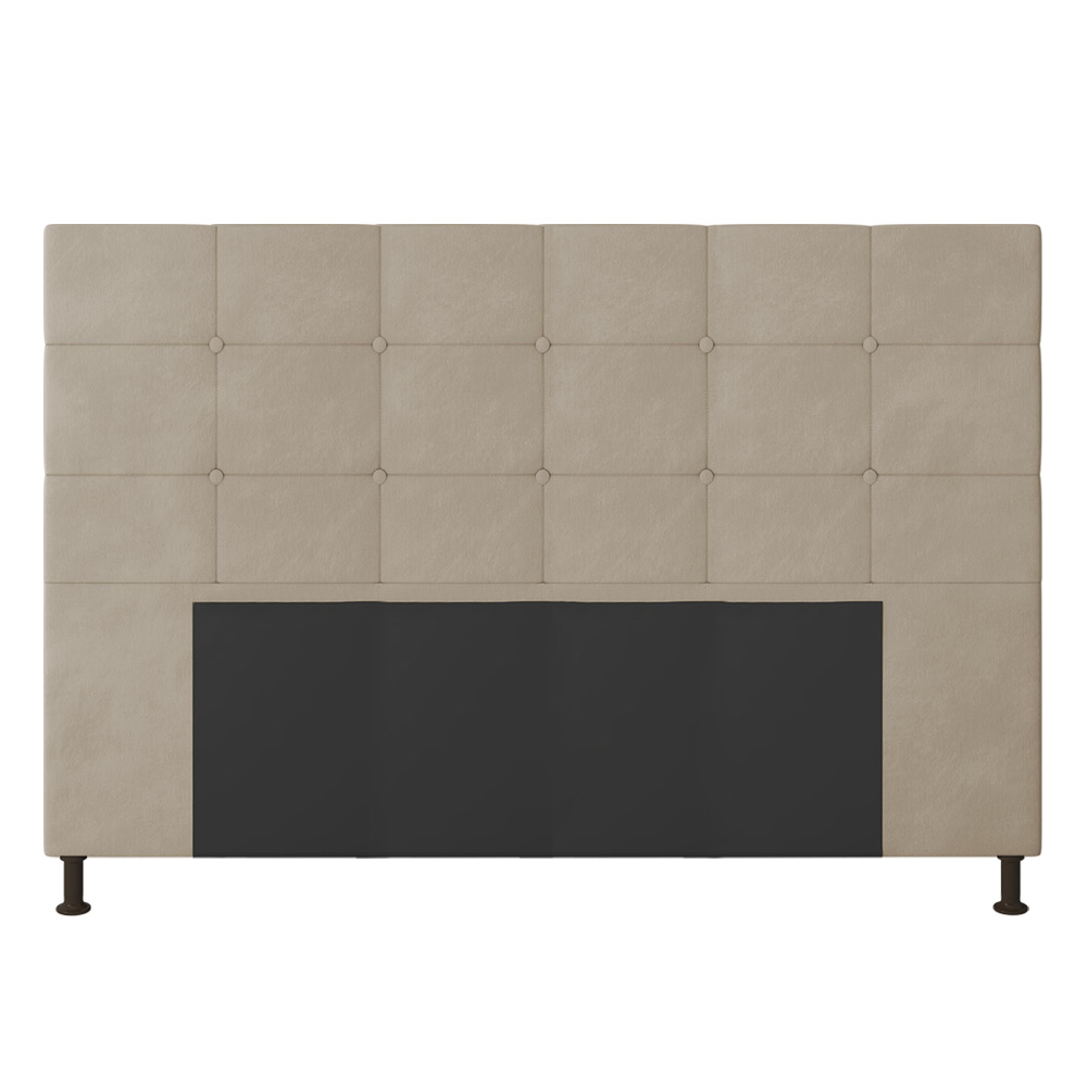 Cabeceira Stambul Para Cama Box Queen 160 cm Suede Bege - D'Rossi