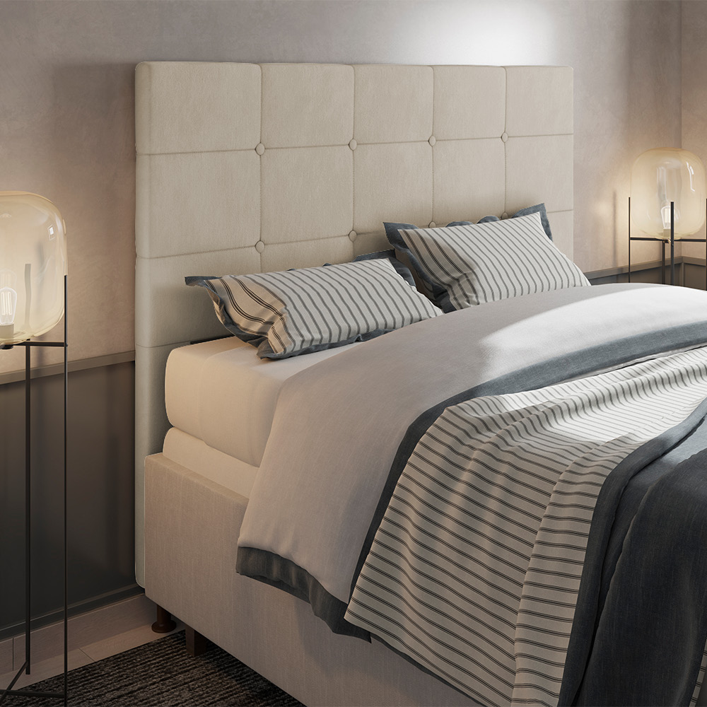 Cabeceira Stambul Para Cama Box Queen 160 cm Suede Bege - D'Rossi