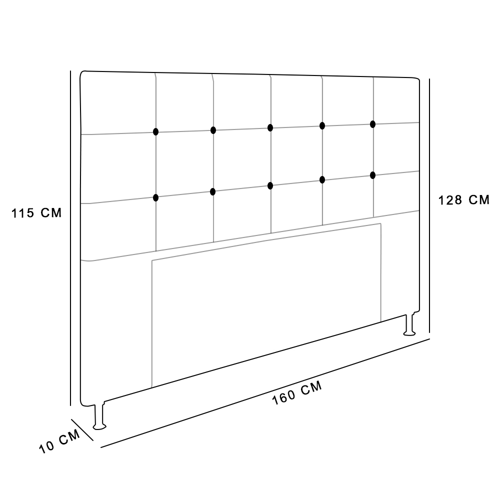 Cabeceira Stambul Para Cama Box Queen 160 cm Suede Bege - D'Rossi