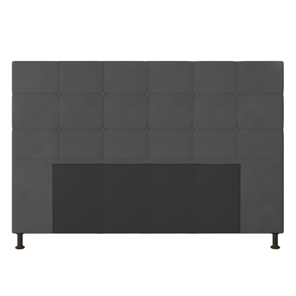 Cabeceira Stambul Para Cama Box Queen 160 cm Suede Grafite - D'Rossi