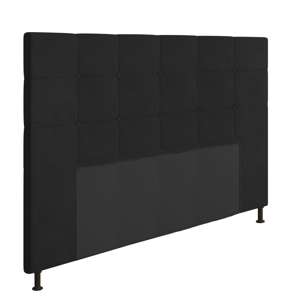 Cabeceira Stambul Para Cama Box Queen 160 cm Suede Preto - D'Rossi