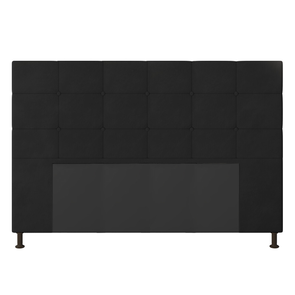 Cabeceira Stambul Para Cama Box Queen 160 cm Suede Preto - D'Rossi